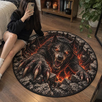 Breach Point - Molten Pit Werewolf Round Rug