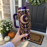 Lunar Ornament - Crescent, Star and Deep Violet Quiet