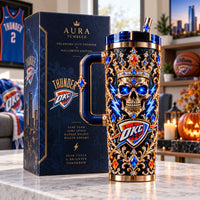 Crowned in Blue - OKC Halloween Jewel Skull Tumbler