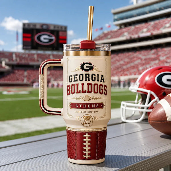 UGA Heritage Label - Cream and Crimson Tumbler Composition - main