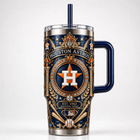 HOU Heritage Crest - Ornate Navy and Gold Tumbler