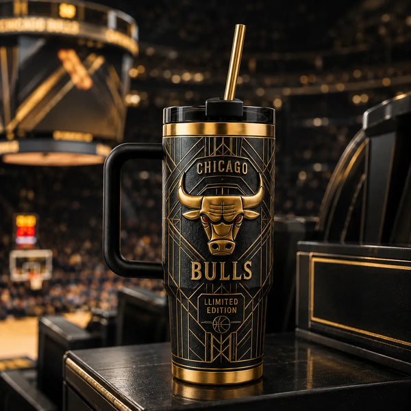 CHI Deco - Gold Bull Emblem on Black Tumbler - main