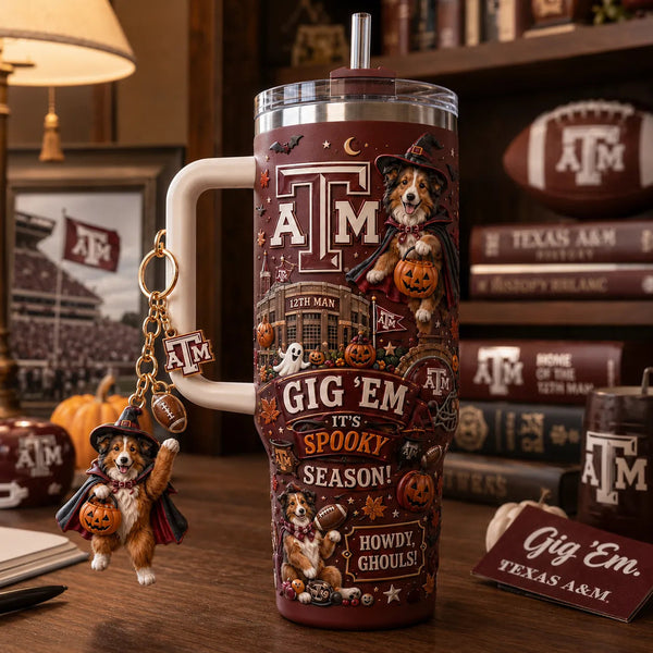 TAMU Howdy, Ghouls - Maroon Halloween Spirit Tumbler - main