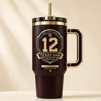 TAMU 12 - Crest, Gold Line and Maroon Field