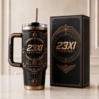 23XI - Gauge Face Elegance on a Rose Gold Tumbler