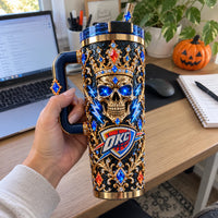 Crowned in Blue - OKC Halloween Jewel Skull Tumbler