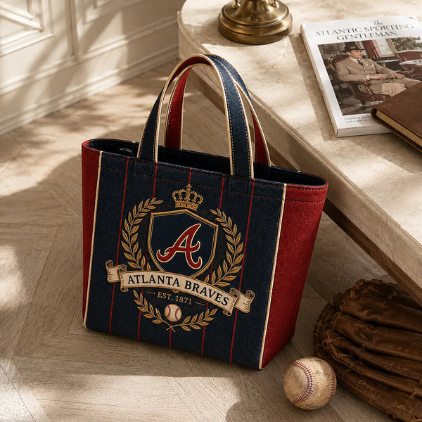 ATL Crest - Heritage Emblem Tote in Navy and Red - main