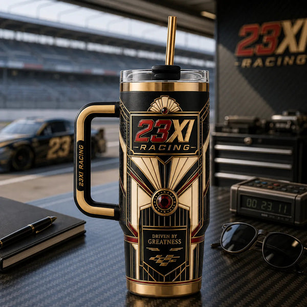23XI Deco - Gilded Crest and Black Column Tumbler - main