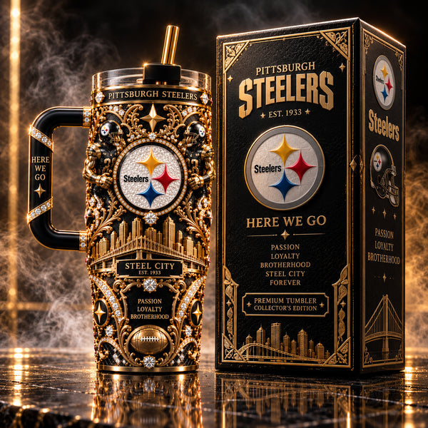 PIT Steel City Heritage - Ornate Gold Emblem Tumbler - main