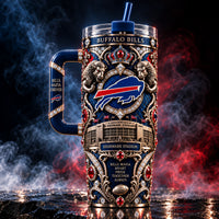 BUF Regalia - Crown, Bison and Stadium in Ornate Blue