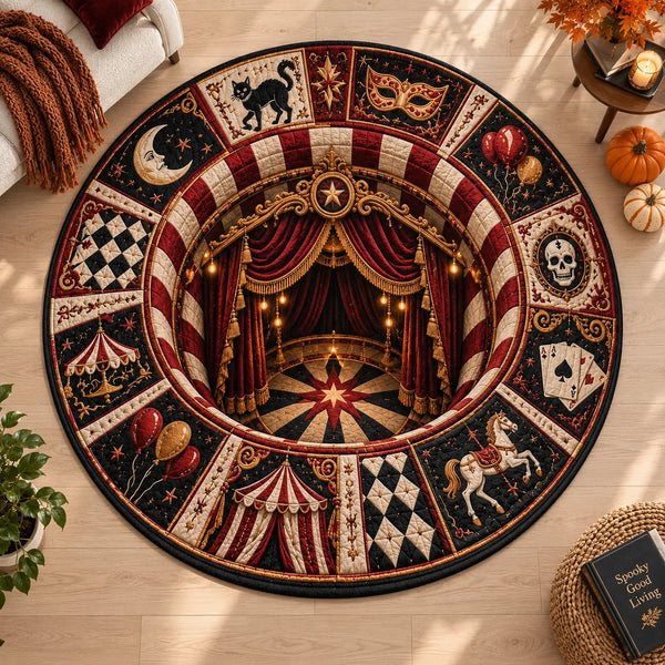 Big Top Nocturne - Circus Medallion Round Rug - main
