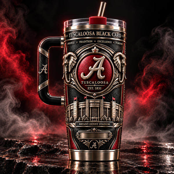 ALA Black Card - Crimson Crest and Bronze Relief Tumbler - main