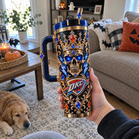 Crowned in Blue - OKC Halloween Jewel Skull Tumbler