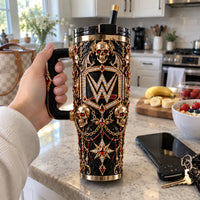 WWE Gothic Regalia - Gilded Skulls and Ruby Crest Tumbler