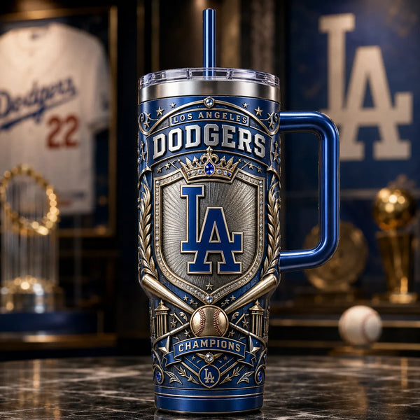 LAD Crest - Royal Blue and Antique Gold Emblem Tumbler - main