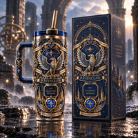 Wit Beyond Measure - Heraldic Eagle Tumbler in Sapphire and Gilt