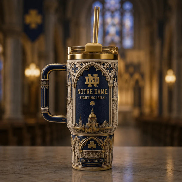 ND Gothic Arches - Navy and Gold Tumbler - main