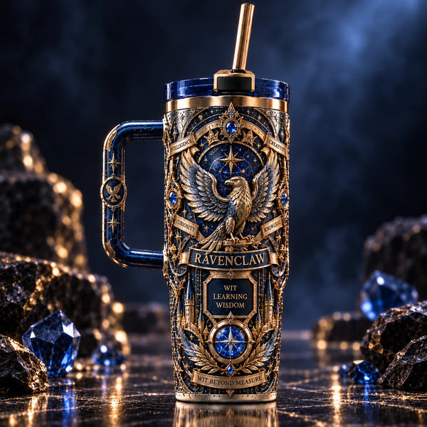 Wit Beyond Measure - Heraldic Eagle Tumbler in Sapphire and Gilt - main