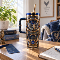 Wit Beyond Measure - Heraldic Eagle Tumbler in Sapphire and Gilt