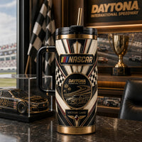NASCAR Victory Lane - Gold, Checkered Flags and Art Deco Poise