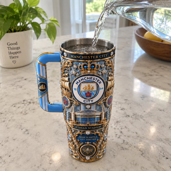 MCI Crest Royale - An Ornate Blue and Gold Tumbler - main