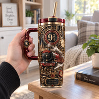Platform 9¾ - Crimson and Brass Wraparound Tumbler