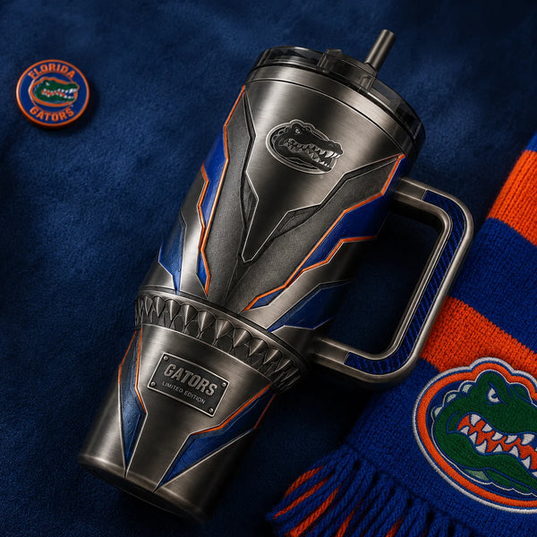 FLA Armor Plating - Gator Emblem Tumbler in Gunmetal Blue - main