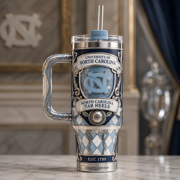 UNC Heritage Crest - Carolina Blue Ornamental Tumbler - main