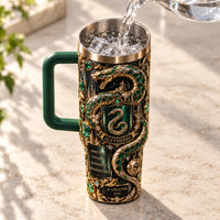 Ambition in Green and Gold - Serpent Crest Tumbler