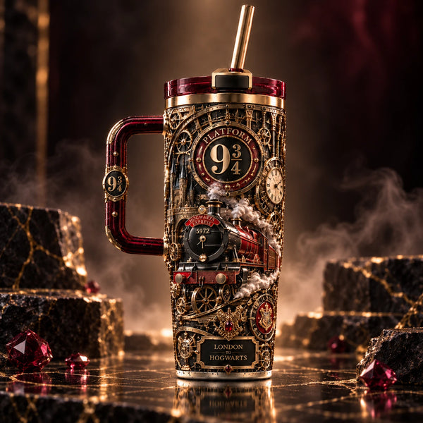 Platform 9¾ - Crimson and Brass Wraparound Tumbler - main