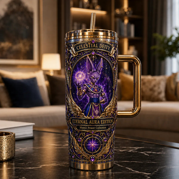 Beerus - Celestial Deity in Gold and Violet Stillness - main