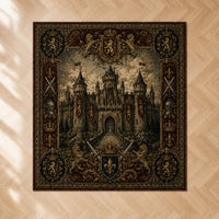 Castle and Crest - A Heraldic Statement Floor Piece