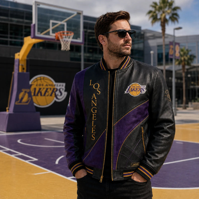 LAL Purple and Gold - Vertical Lettering Statement Jacket