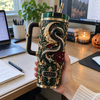 Coiled Ornament - Serpent, Rose and Gilded Restraint