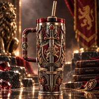 Crest of Courage - Lion, Sword and Heraldic Restraint