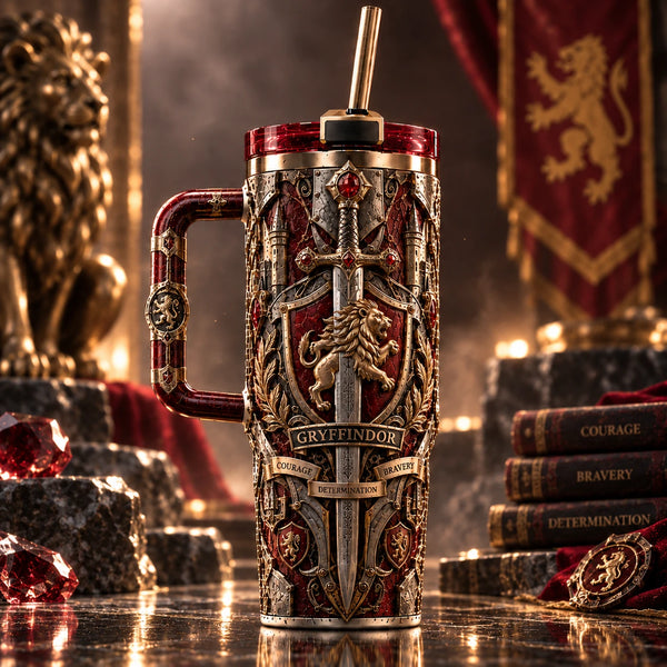 Crest of Courage - Lion, Sword and Heraldic Restraint - main