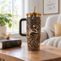 Just and Loyal - A Golden Badger in Ornate Relief
