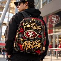 SF Gold Drip - Graffiti Crown Statement Backpack