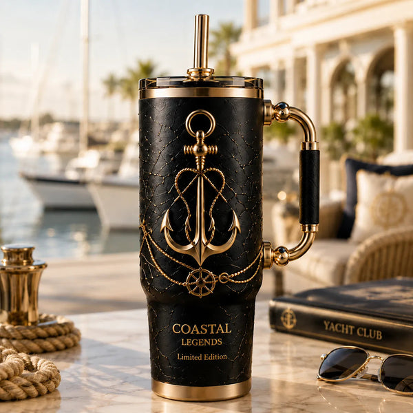 Coastal Legends - Anchor Motif in Black and Gold - main