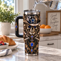 DAL Midnight Legend - Skull, Star and Gold Filigree Tumbler
