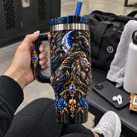 Moonlit Regalia - Gothic Lion and Raven Tumbler