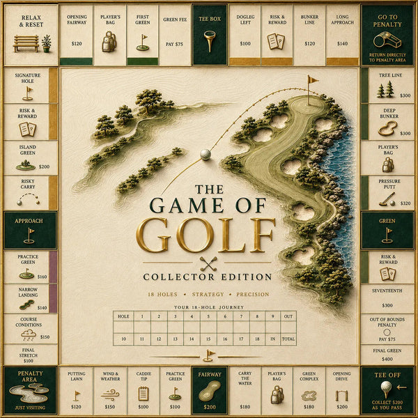 Fairways in Fine Print - A Study in Green, Cream and Gold - main