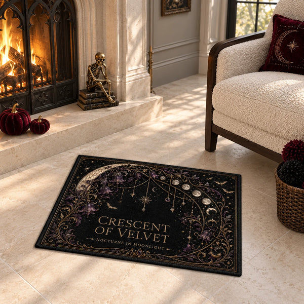 Crescent of Velvet - Moonlit Gothic Doormat with Quiet Presence - main