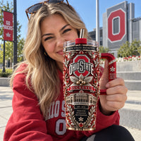 OSU Crest - Scarlet Heritage Tumbler in Ornamental Detail