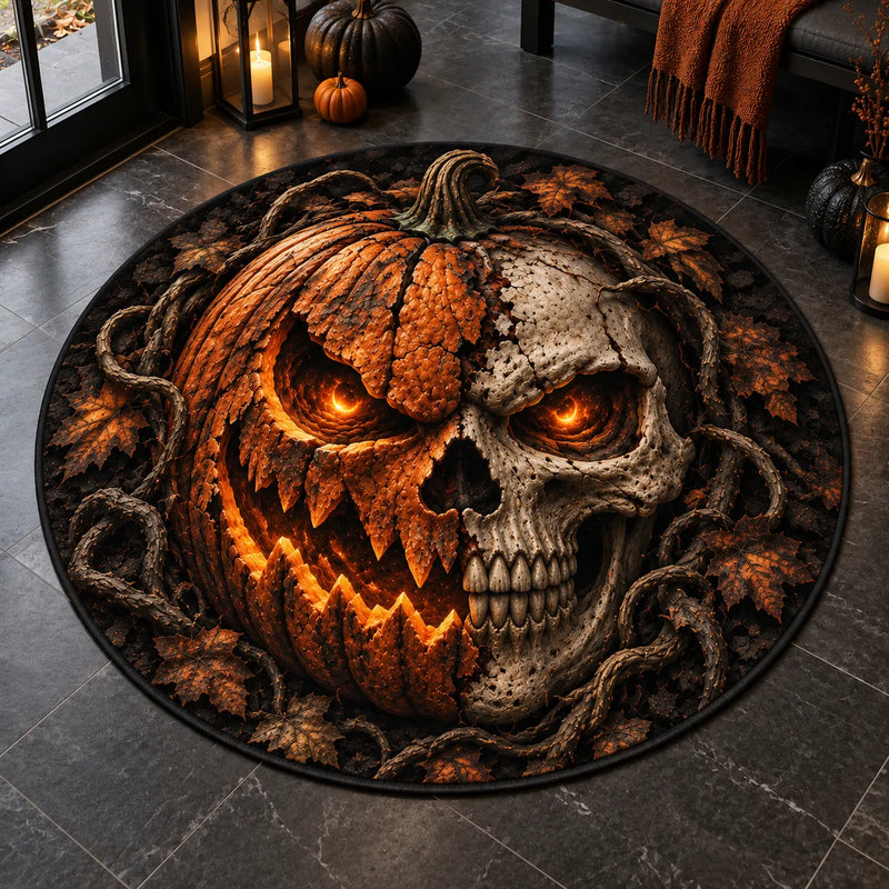 Half Pumpkin, Half Skull - A Floor Piece Built for Impact