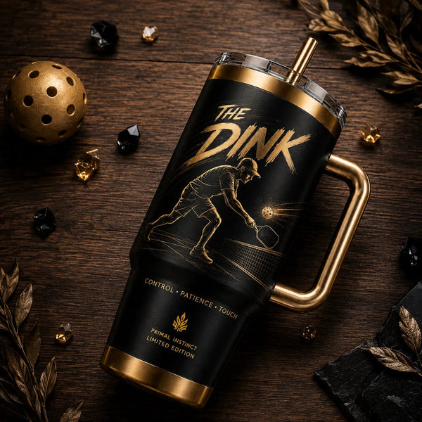 The Dink - Gold-on-Black Pickleball Tumbler Built for Impact - main