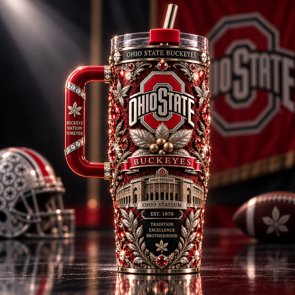 OSU Crest - Scarlet Heritage Tumbler in Ornamental Detail - main