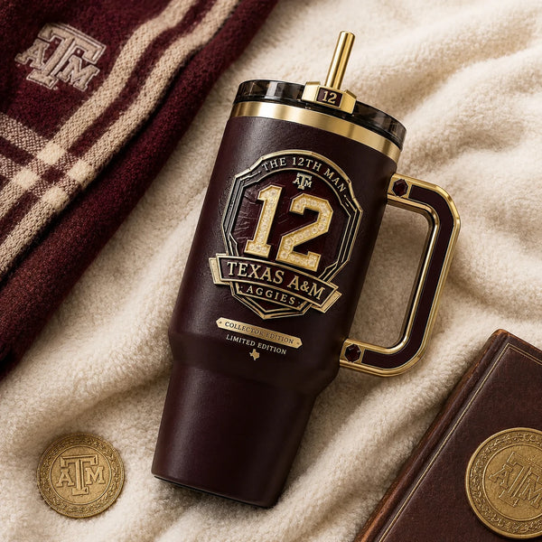 TAMU 12 - Crest, Gold Line and Maroon Field - main