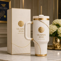 Center Court Elegance - UO 2026 Gold Tennis Tumbler