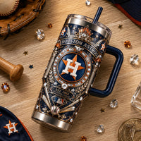 HOU Heritage Crest - Ornate Navy and Gold Tumbler